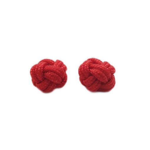 fabric woven beads 5mm~50 pcs red