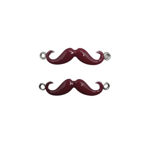 Enamel-metal-charm-mustache-39mm~10pcs-red