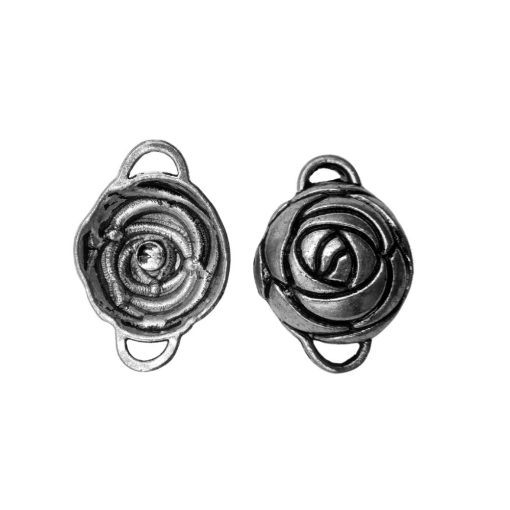 metal--rose-with-2-loops-22x32mm~20pcs-silver