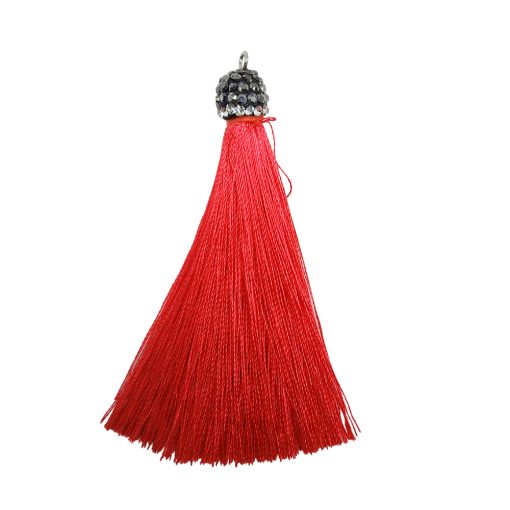 Silk-Thread-Tassel-with-Rhinestone-end-cap-red