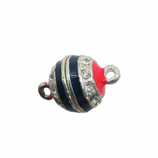 Metallic-Magnetic-Clasps-with-Strass-14mm~1-Piece-2loops-black,red