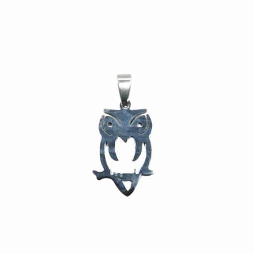 Stainless-Steel-owl-27mm~1pcs-silver