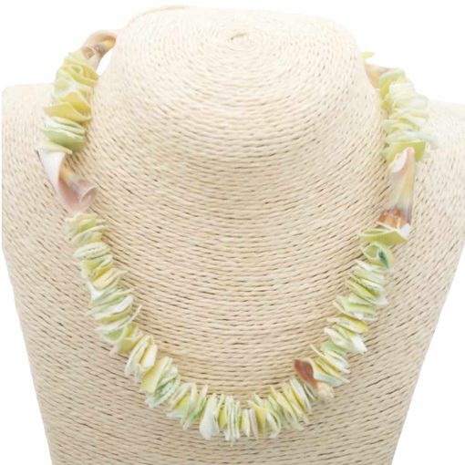 Handmade-Shell-beads-necklace-~1-pc-light-green